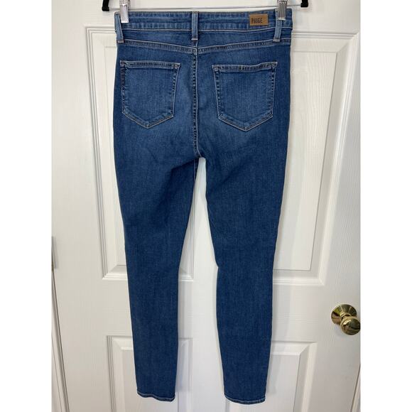 Paige Hoxton Ultra Skinny Leg Jean in Medium Wash Keiran Destructed 27 Capsule - Picture 4 of 9